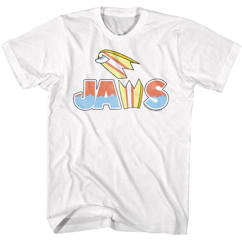 Jaws Broken Surfboard White Adult T-Shirt