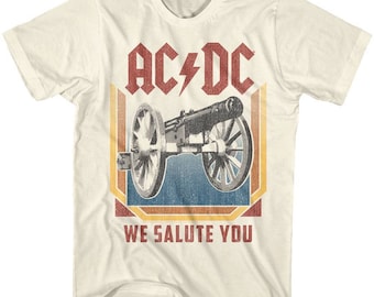 AC/DC Salute Natural Adult T-Shirt