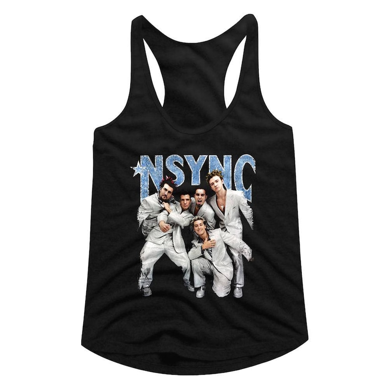 NSYNC Strike A Pose Black Junior Women's Racerback Tank Top T-shirt - Etsy