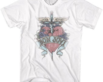 Bon Jovi Pierced White Adult T-Shirt