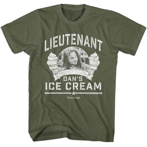 Forrest Gump Lt. Dan Ice Cream T-Shirt in Militärgrün