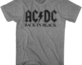 AC/DC Back In Black Graphite Heather T-shirt adulte