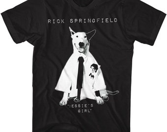 Rick Springfield Jessie's Girl Dog Black Adult T-Shirt