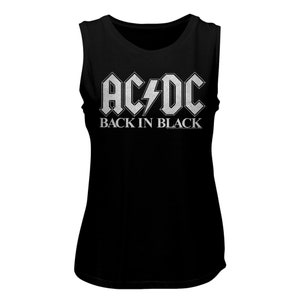 AC/DC Back In Black 2 Black Women&#39;s Muscle Tank Top T-Shirt