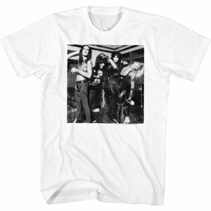 Motley Crue B&W Band Pic White Adult T-Shirt
