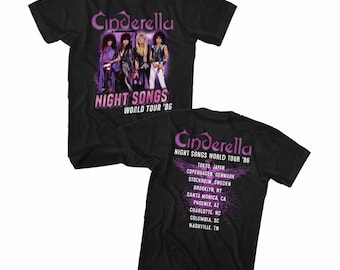 Camiseta negra para adultos de la gira "Cinderella Night Songs"