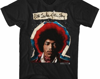 Jimi Hendrix Both Sides Black Adult T-Shirt