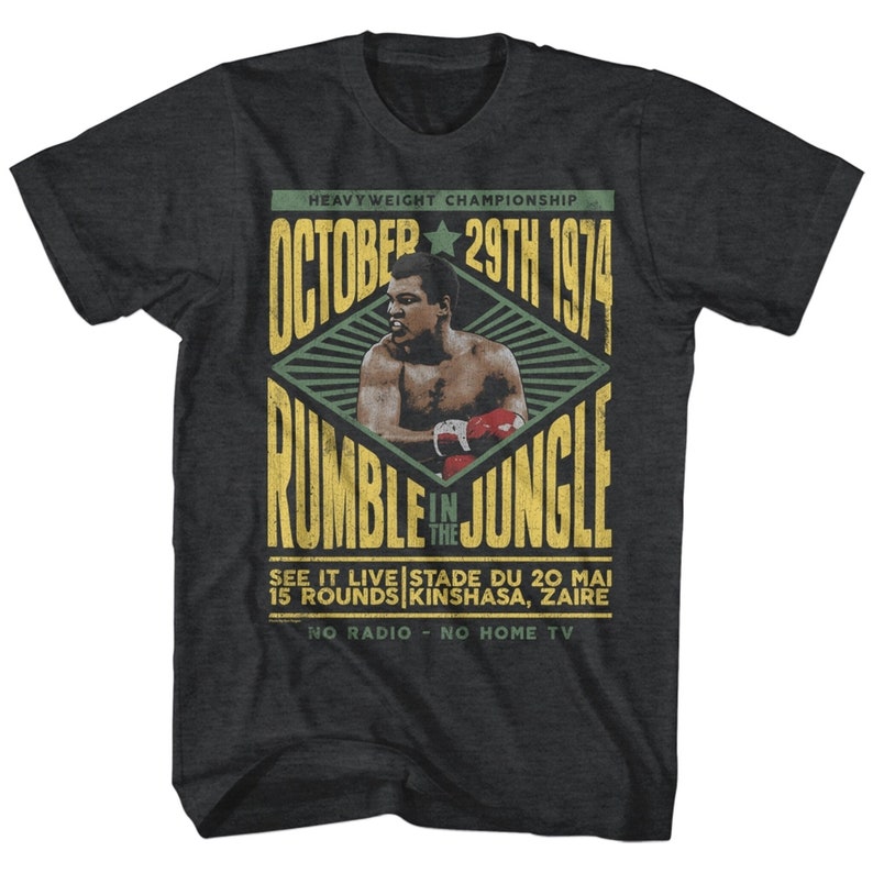 Muhammad Ali Rumble svart ljungvuxen t-shirt bild 1