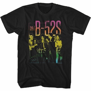 The B-52&#39;s Band Photo Gradient Black Adult T-Shirt