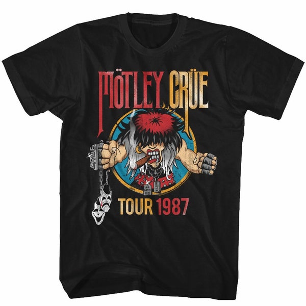 Motley Crue Tour 1987 Black Adult T-Shirt