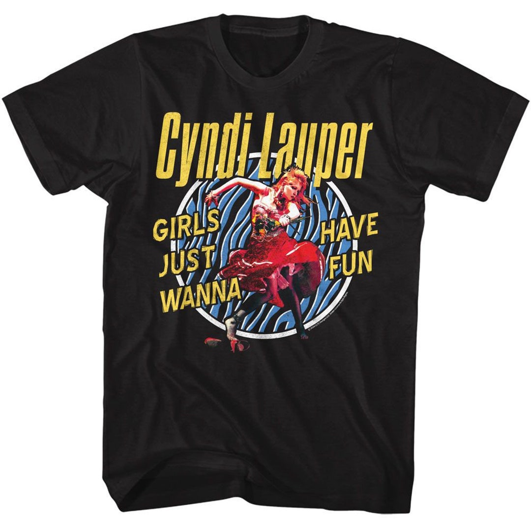 Cyndi Lauper Tシャツ Lサイズ Cyndi Lauper Girls Just Wanna Black T-shirt - Etsy