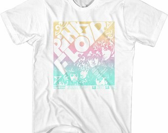 Camiseta blanca con degradado pastel de Pink Floyd para adultos