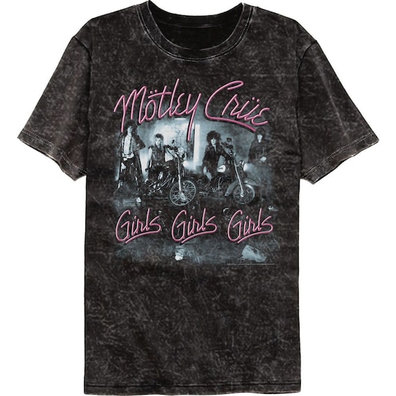 Motley Crue Girls Girls Girls Mineral Wash Black T-shirt - Etsy