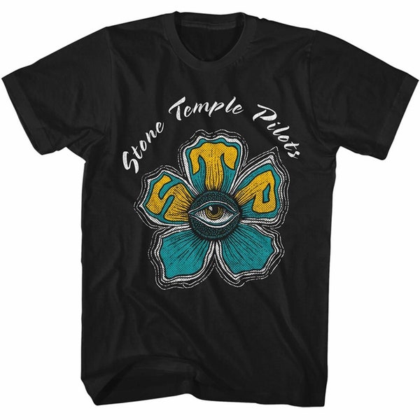 Stone Temple Pilots STP Augenblume Schwarz T-Shirt für Erwachsene