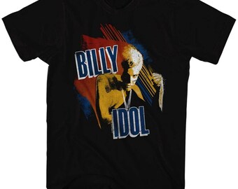 Billy Idol Black Adult Wavey T-Shirt