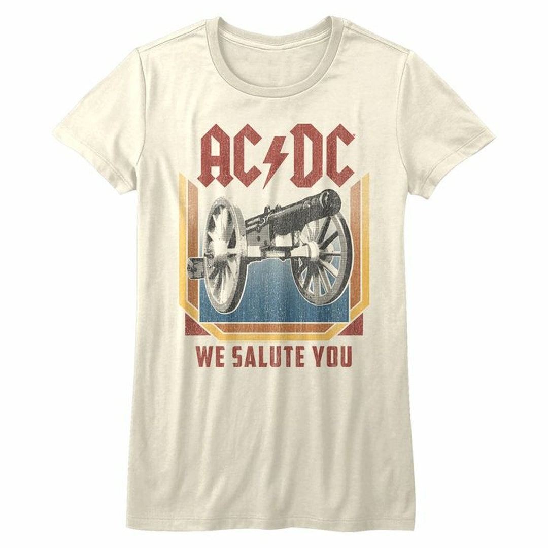 AC/DC Salute Vintage White Women's Bella T-shirt - Etsy