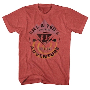 Bill and Ted Adventure Red Heather Adult T-Shirt