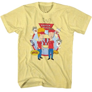 Beavis and Butt-Head Burger World Yellow Heather T-Shirt