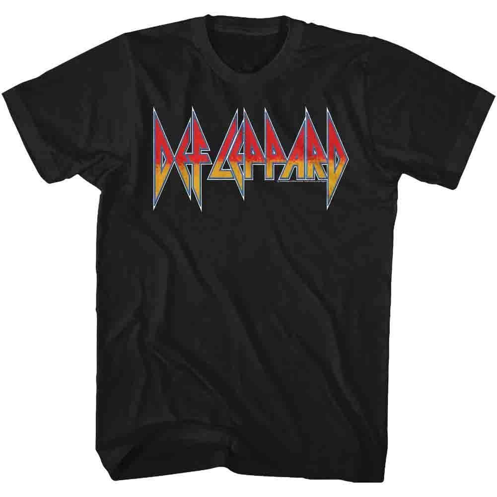 Def Leppard T Shirt Triangle Band Logo Distressed Nuovo Ufficiale Uomo Navy Blu