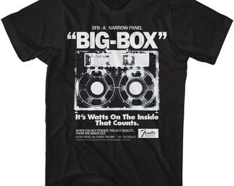 Fender Guitars Big Box Schwarzes T-Shirt