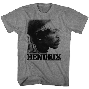 Jimi Hendrix Vintage Face Heather Adult T-Shirt