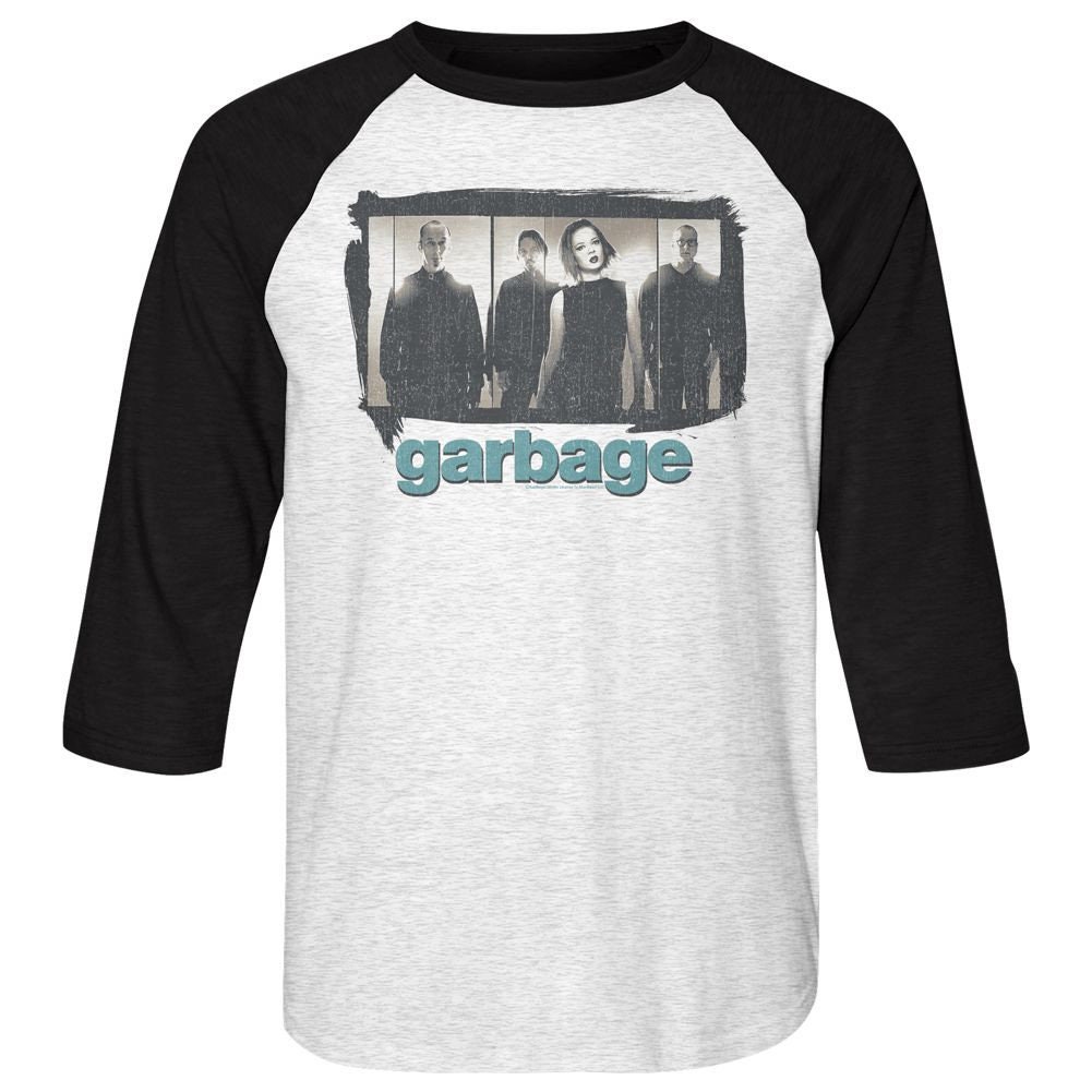 Garbage Garbage Panels White Heather/vintage Black Raglan T-shirt