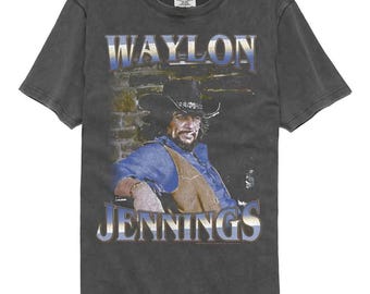 Waylon Jennings Faded Bricks Pepper Comfort Colors T-Shirt