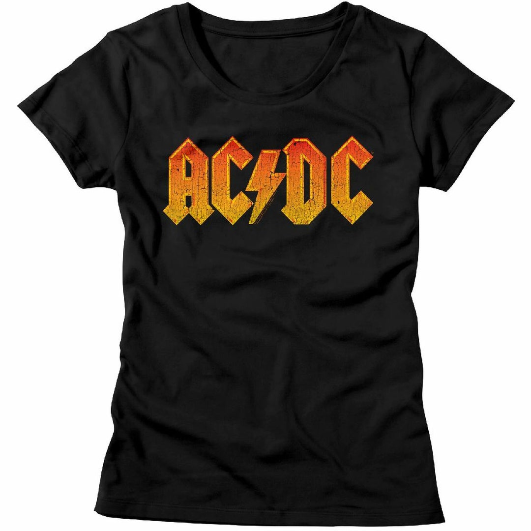 AC/DC Distressed Orange Black Junior Women's T-shirt - Etsy