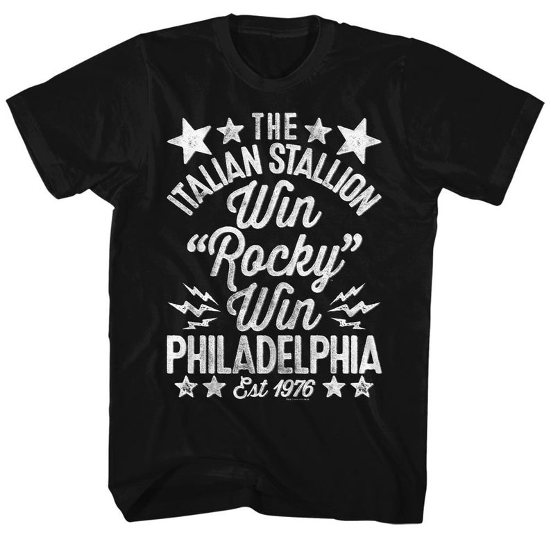 Rocky Win Handmade Black T-shirt - Etsy