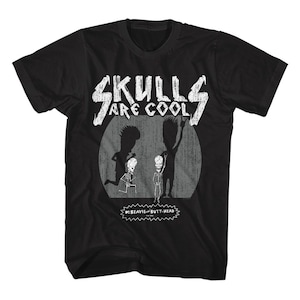 Beavis and Butt-Head Skulls Are Cool Black T-Shirt