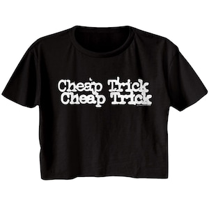 チープトリック ダブルロゴ ブラック ジュニア レディース フェスティバル カリ クロップド Tシャツ