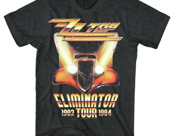 Camiseta adulta ZZ Top Eliminator Tour preta mesclada