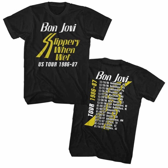 Bon Jovi Slippery When Wet Tour Black Adult T-shirt - Etsy