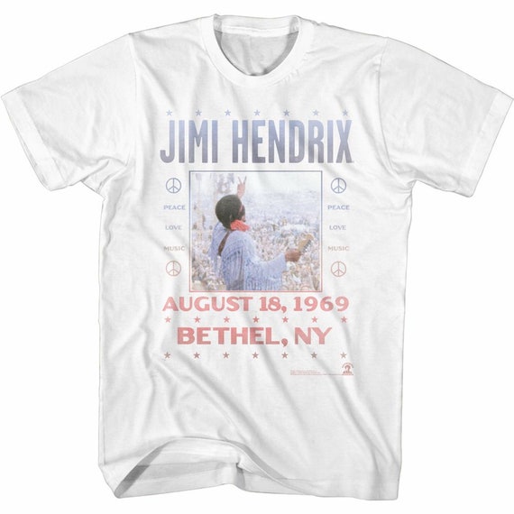 Jimi Hendrix Woodstock White Adult T-shirt - Etsy