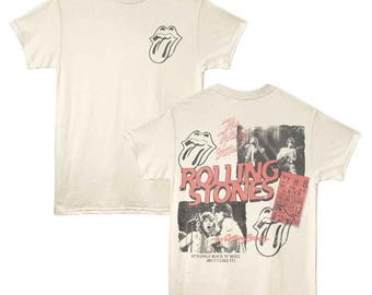 Rolling Stones Collage F/B Natural T-shirt - Etsy Israel