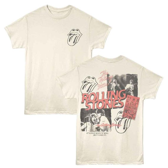 Rolling Stones Collage F/B Natural T-shirt - Etsy Israel