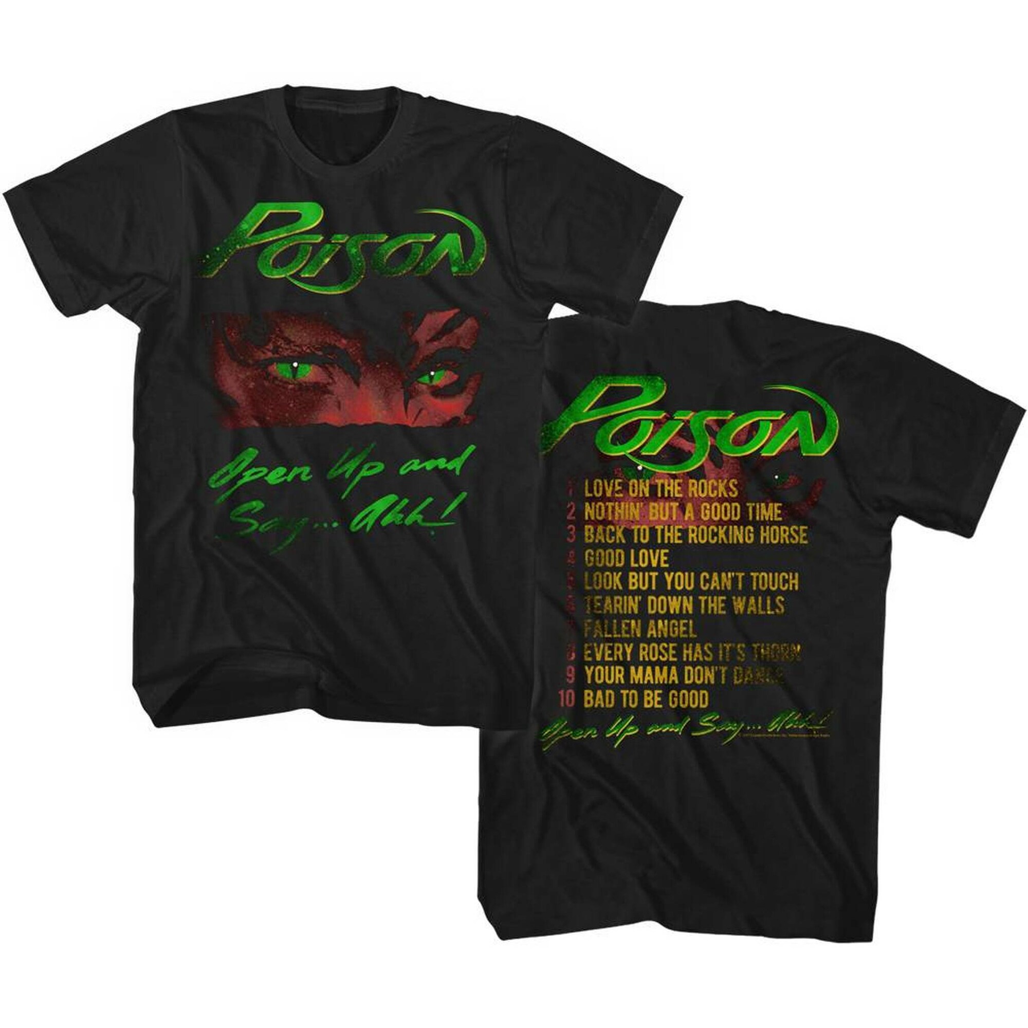 Poison Open Up Tracklist Schwarz Erwachsene Zweiseitiges T-Shirt Poison Open Up Tracklist Schwarz Erwachsene Zweiseitiges T-Shirt