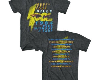 Billy Idol Rebel Yell Tour New York 1983 Mens T Shirt American Flag Punk Concert Billy Idol Rebel Yell Tour New York 1983 Mens T Shirt American Flag Punk Concert
