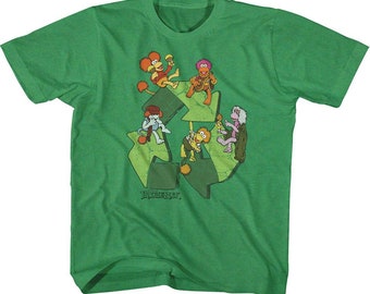 T-shirt vert vintage pour enfant Fraggle Rock Recycle Symbol