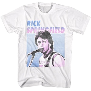 Rick Springfield Cantando Foto Maglietta Bianca per Adulti