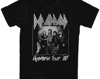 Def Leppard Hysteria Tour Black Adult T-Shirt