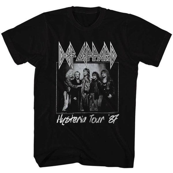 Def Leppard Hysteria Tour Black Adult T-Shirt