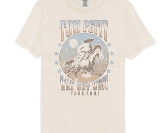 Camiseta color marfil de Tom Petty "Way Out West 2001"