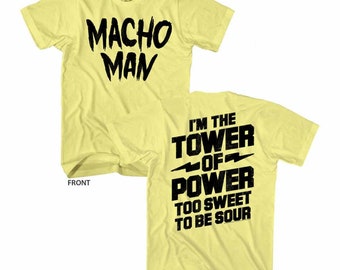 Macho Man Tower Yellow Heather Adult T-Shirt