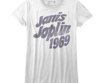 Janis Joplin Jj67 White Junior Women's T-Shirt