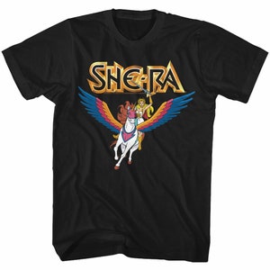 Masters Of The Universe She Ra And Swiftwind Black T-Shirt