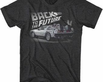 Back to the Future Faded Black Heather Adult T-Shirt