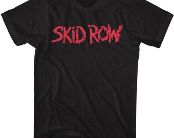 Skid Row Red Logo Black Adult T-Shirt