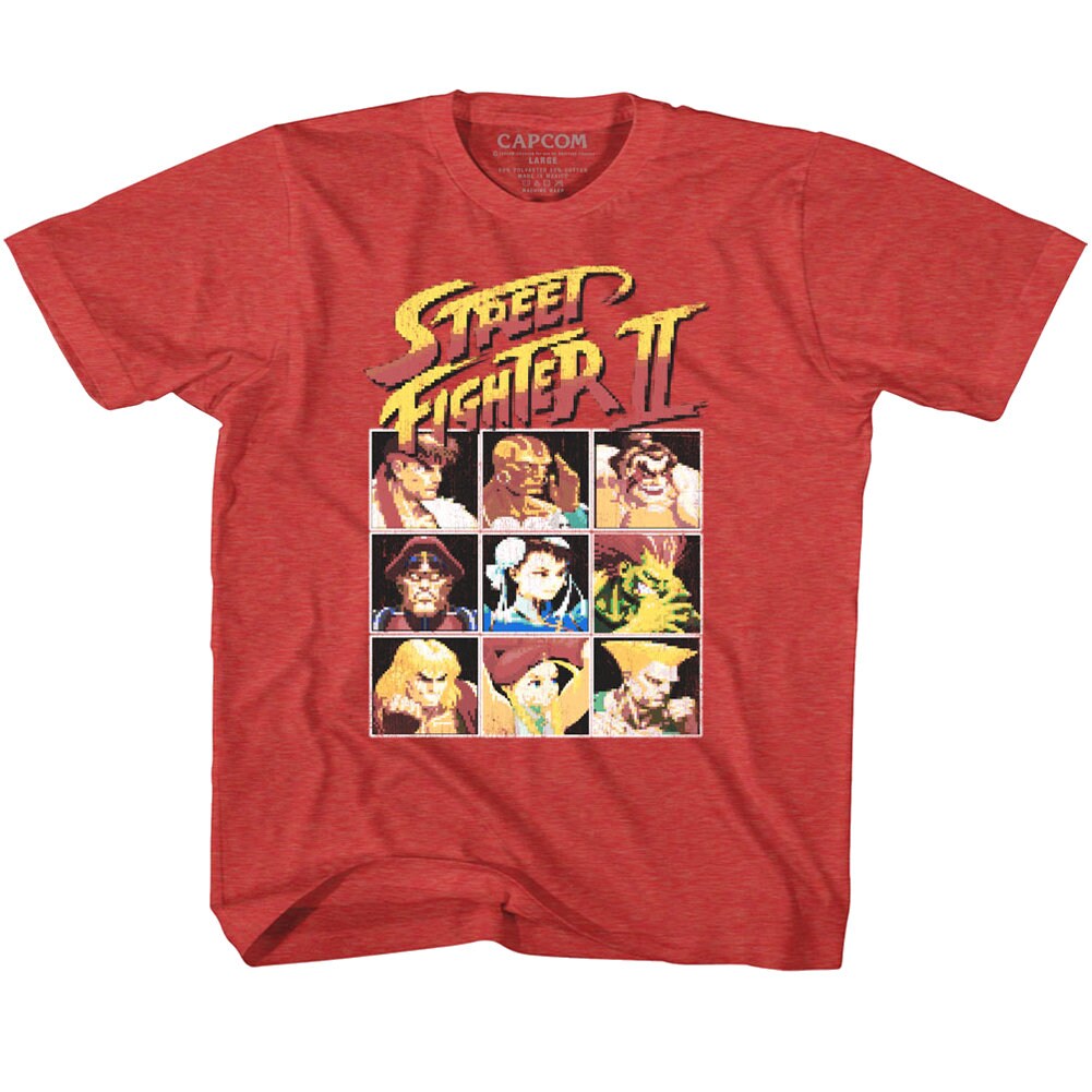 ストリートファイター Tシャツ フリーサイズ ゲーム レトロ ビンテージ ストリートファイター 8ビット ヴィンテージ レッド 子供用 Tシャツ