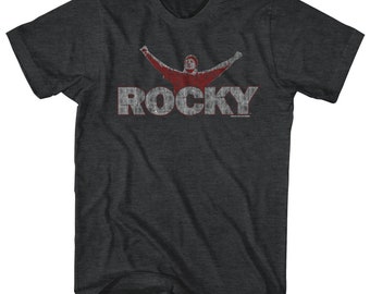 Camiseta Rocky It's Rocky negra jaspeada